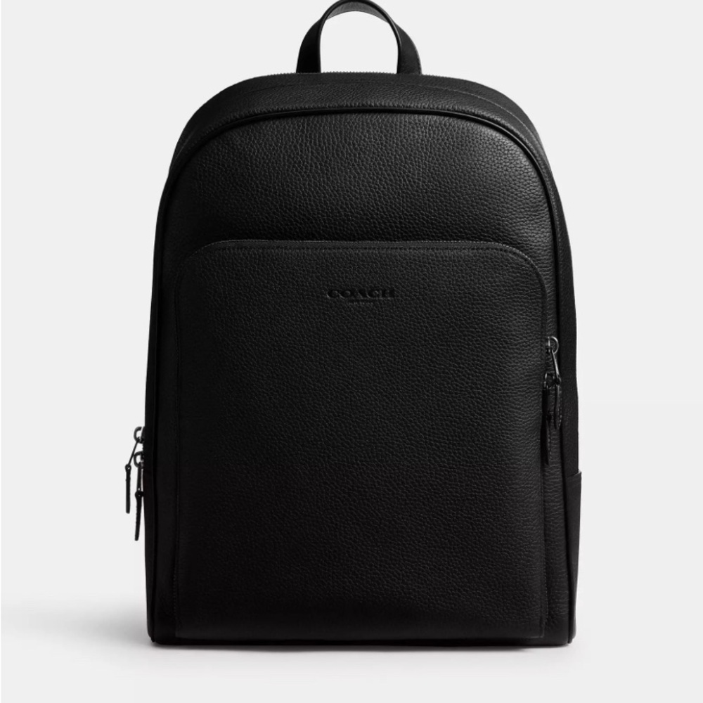 Coach Gotham Backpack - Black Pebbled Leather